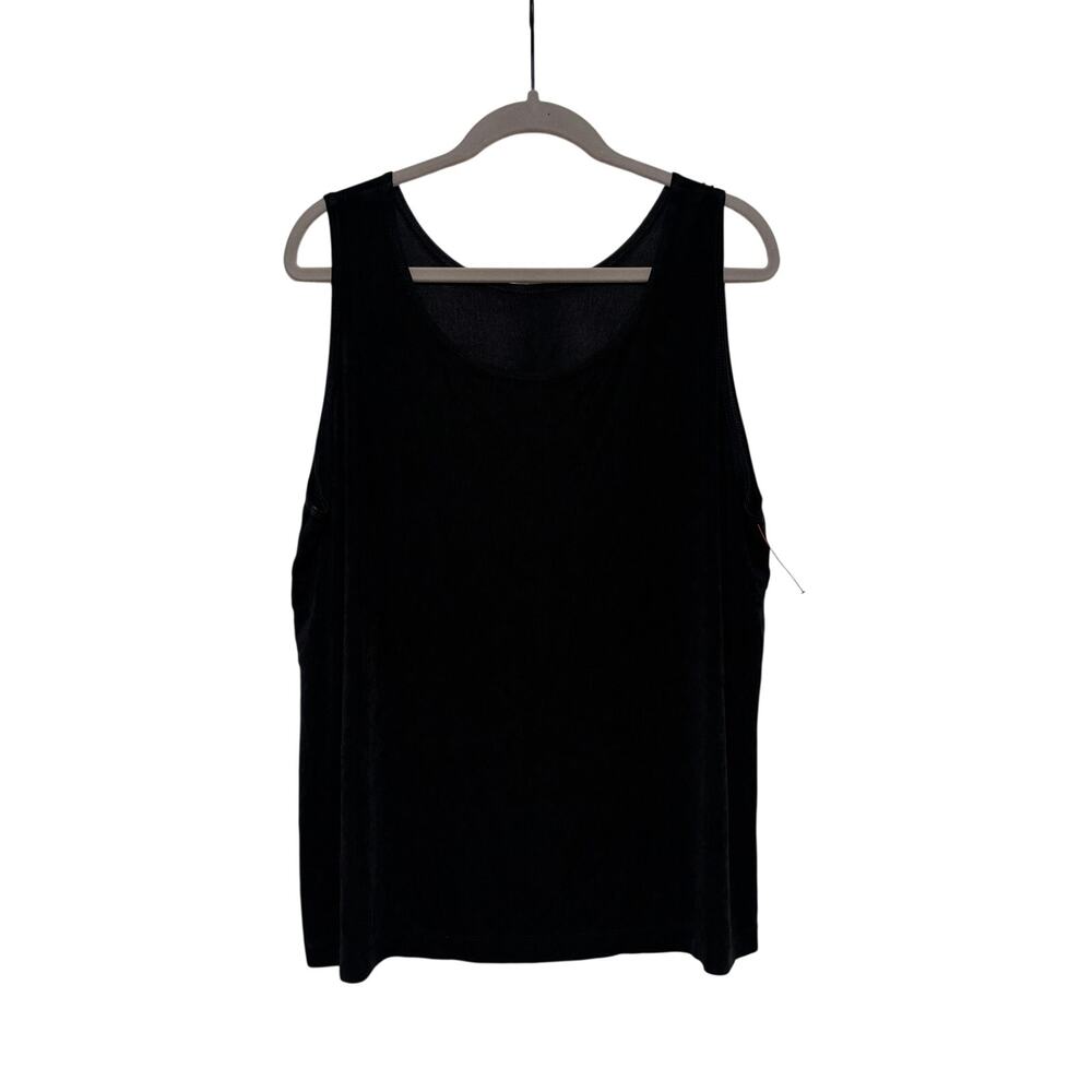 Chico's Black Velvet Tank Top Sz M Stretch Soft - Picture 2 of 7